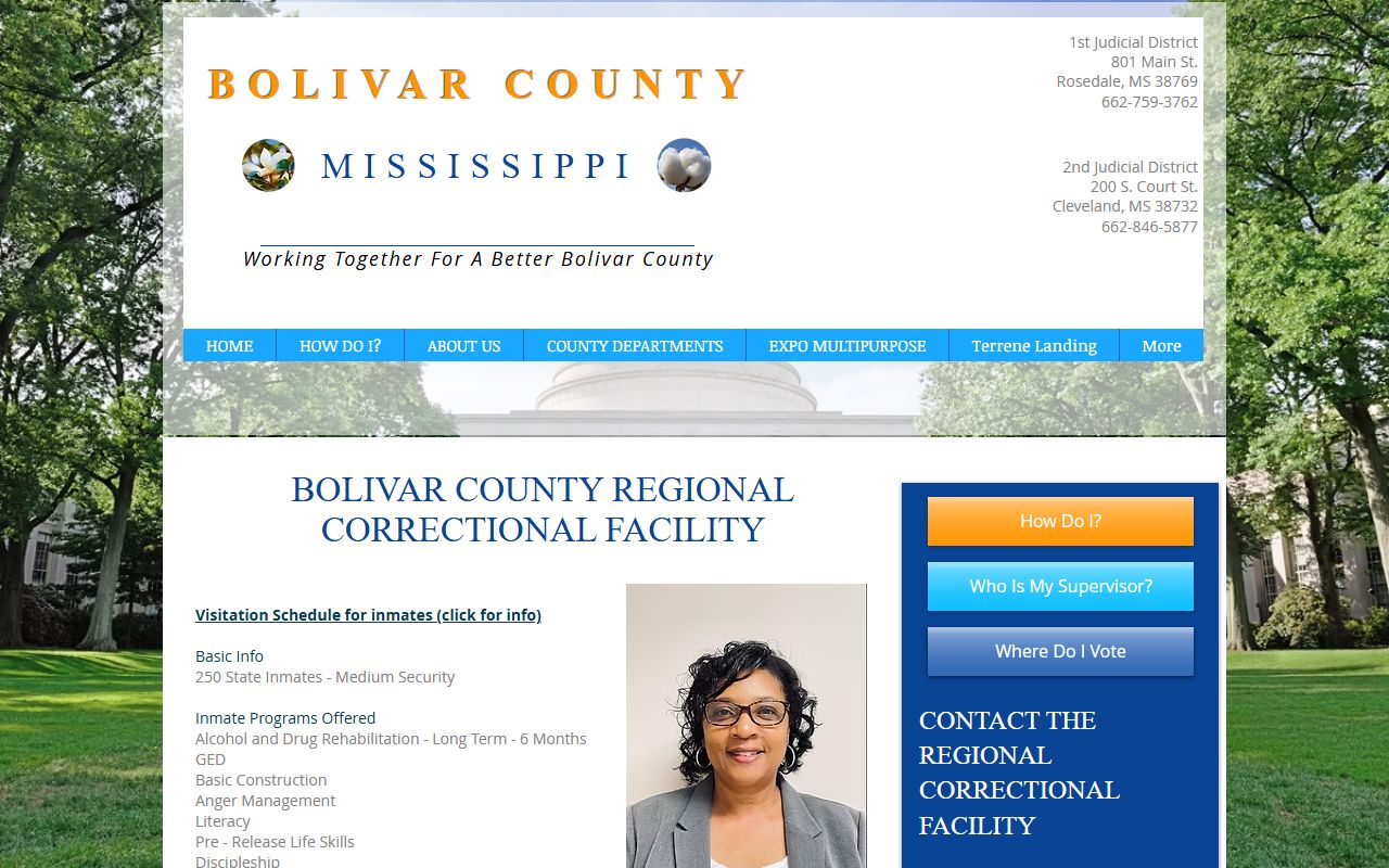 Bolivar County Regional Correctional Facility official county page